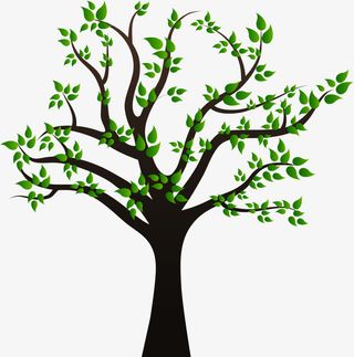 植树节棕色的大树免抠