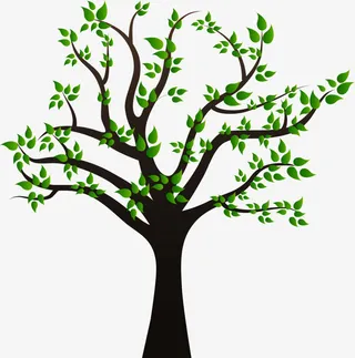 植树节棕色的大树免抠