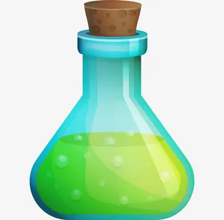 手绘卡通化学药瓶免抠