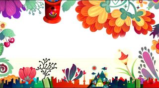 彩色手绘花卉背景图高清