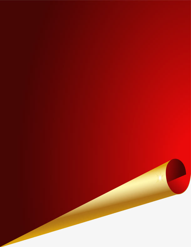 红色翻页纸张免抠