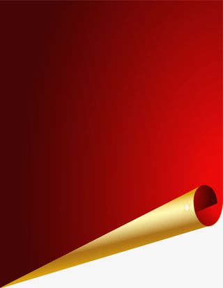 红色翻页纸张免抠