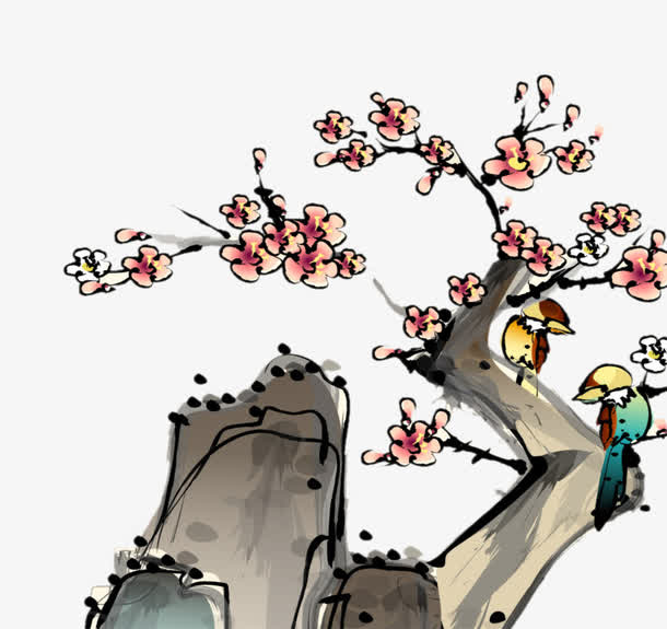 枝干梅花免抠