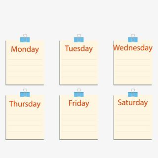 创意校园便条纸课程表免抠