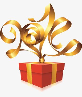 彩带神秘大礼盒免抠