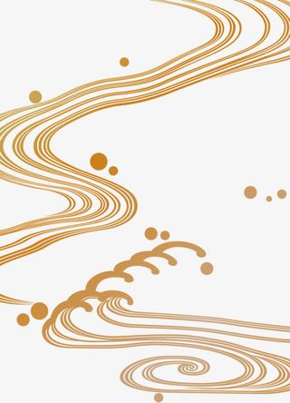 金色飘带底纹免抠