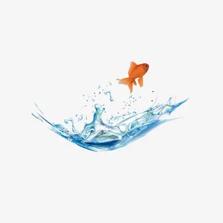 飞跃的金鱼免抠