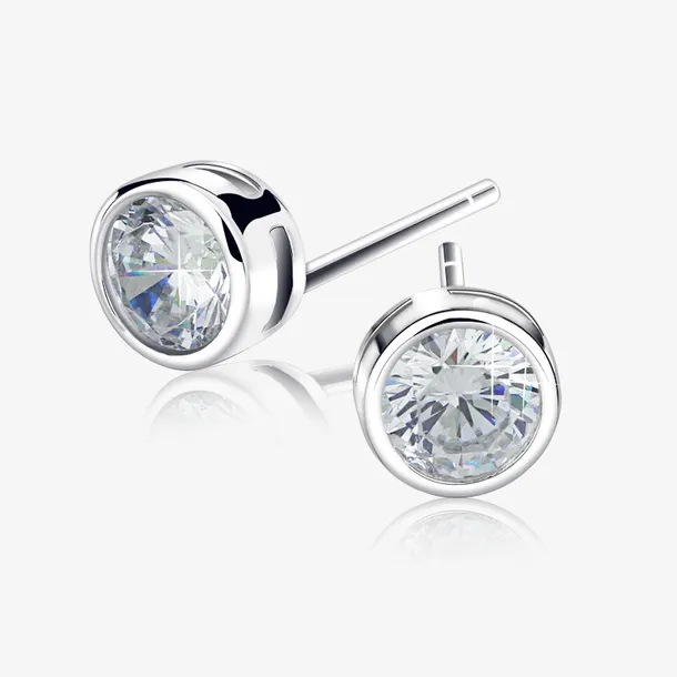 钻石纯银耳钉免抠