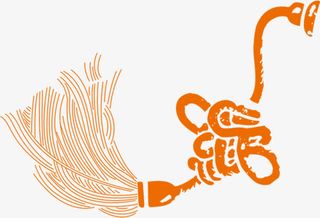 黄色手绘复古中国结装饰免抠