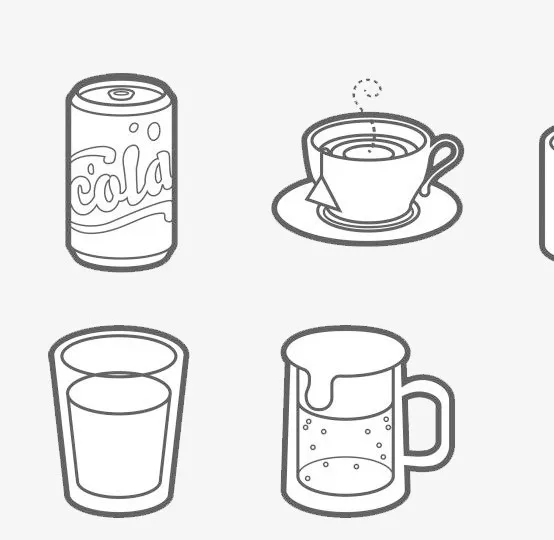 线描杯子免抠