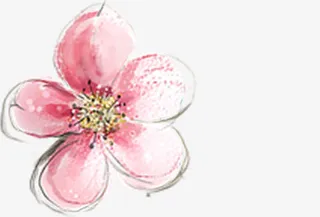 手绘艺术水墨桃花免抠