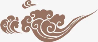 黄色祥云花纹淘宝促销免抠