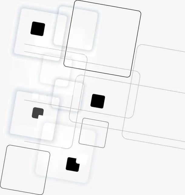 黑色简约格子边框纹理免抠