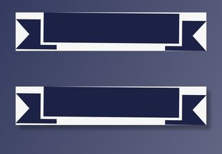 蓝色扁平标题框免抠标签元素