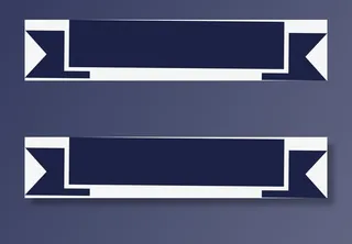 蓝色扁平标题框免抠标签元素