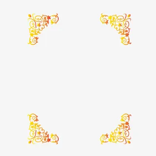 矢量四角渐变印花边框竖框免抠