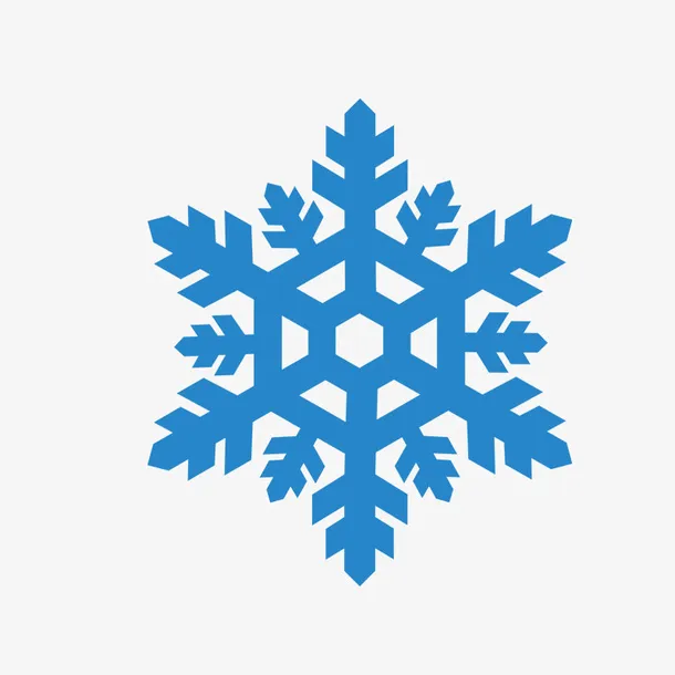 蓝色卡通雪花元素免抠