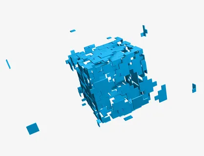 科技裂变不规则矩形免抠