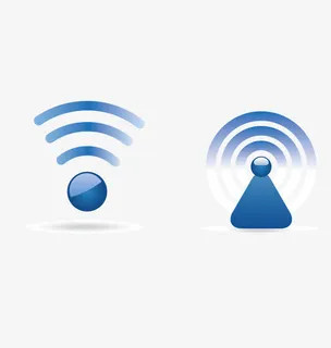 矢量蓝色WIFI免抠