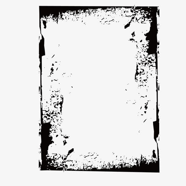 矢量黑色毛笔边框免抠
