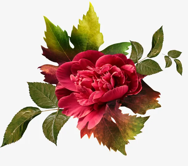 红色鲜花免抠