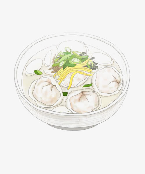 手绘馄饨免抠