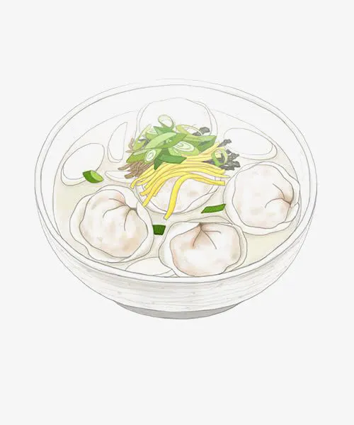 手绘馄饨免抠