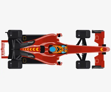 手绘卡通红色卡丁车免抠