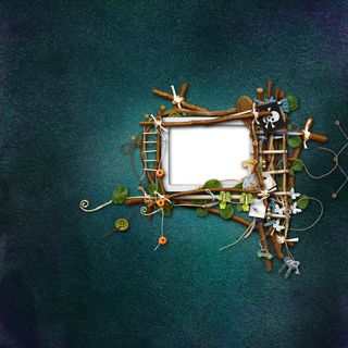 蓝色背景下的边框