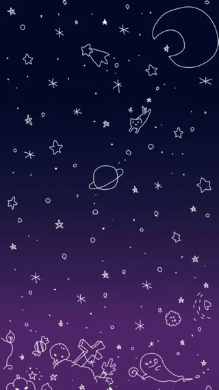 简约手绘插画星空H5背景高清