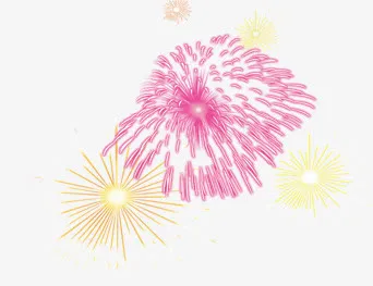 卡通彩绘礼花七夕免抠