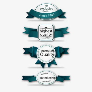 矢量绸带牌子免抠漂浮彩带元素