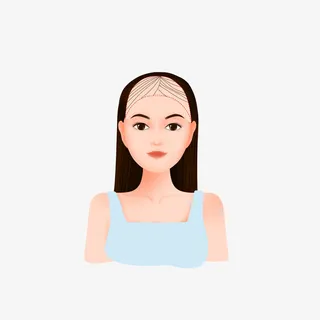 年轻的女性脱发掉发了免抠