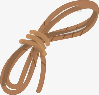 手绘黄色绳子免抠