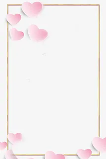 3D立体纸雕爱心装饰边框免抠