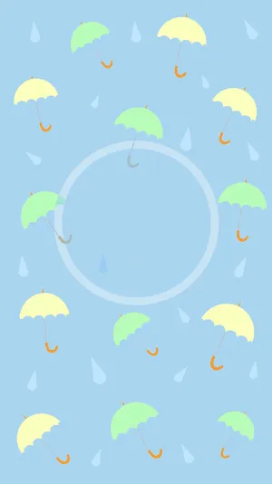 蓝色卡通伞壁纸平面广告高清