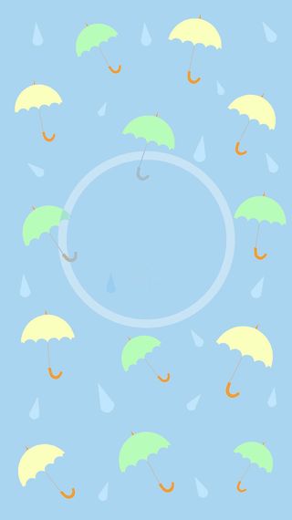 蓝色卡通伞壁纸平面广告高清