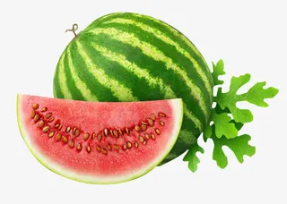 绿叶西瓜素材免抠