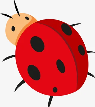 红色卡通瓢虫玩偶免抠
