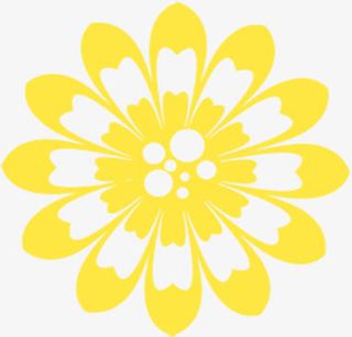 黄色春天展板花朵免抠