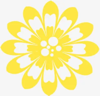 黄色春天展板花朵免抠