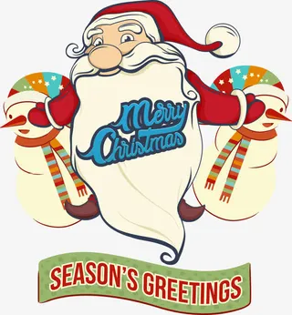 圣诞老人与雪人海报免抠