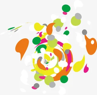 彩色动感圆形免抠