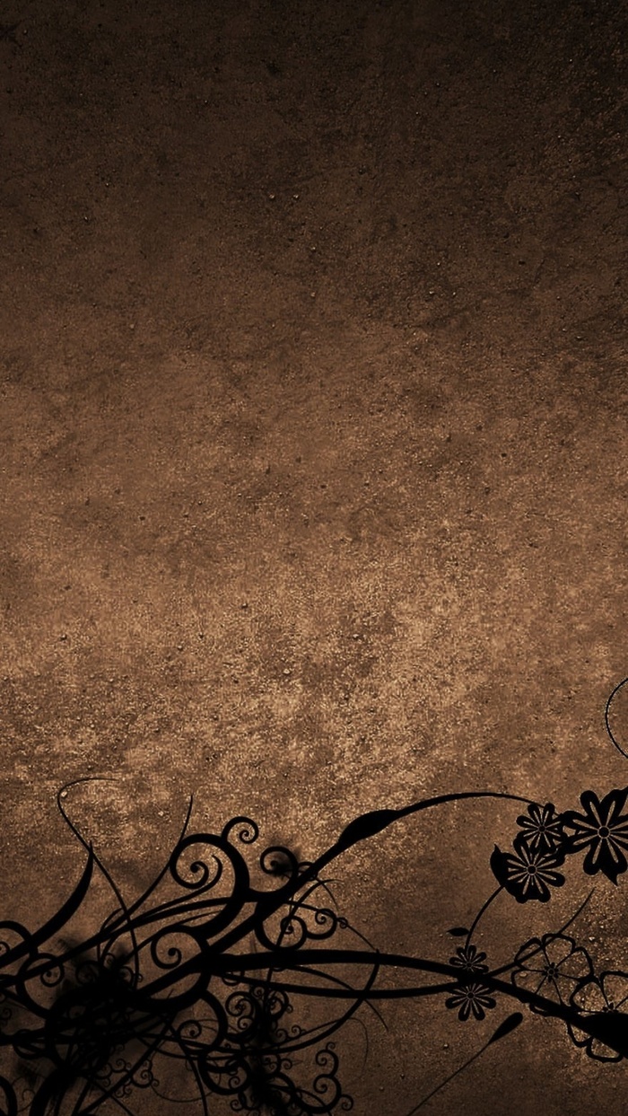 纹理褐色底纹黑色花朵H5背景素材高清