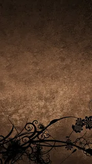 纹理褐色底纹黑色花朵H5背景素材高清