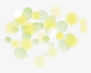 黄色清新圆圈图案免抠