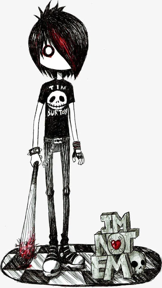 手绘卡通非主流时尚免抠