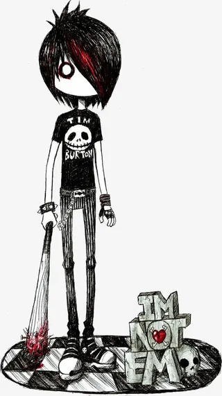 手绘卡通非主流时尚免抠