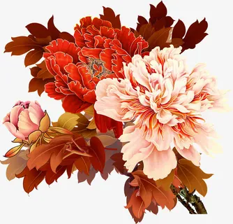 艳丽牡丹装饰月饼中秋免抠