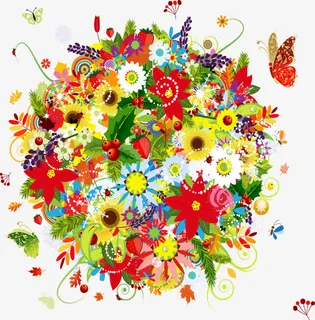 圆形花底纹免抠